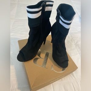 Black Open-Toe Booties